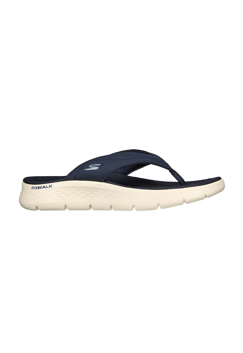 Papuci flip-flop cu detalii cu logo Go Walk Flex Vallejo, Bleumarin