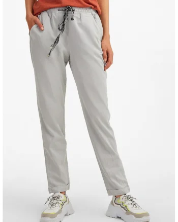 Pantaloni din amestec de lyocell cu snur, Gri deschis
