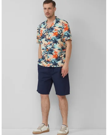 Bermude relaxed fit din bumbac cu snur de ajustare, Bleumarin