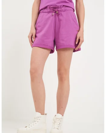 Pantaloni scurti de trening cu buzunare oblice, Roz fandango