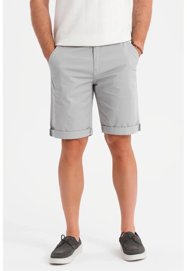 Pantaloni regular fit cu buzunare, Gri deschis