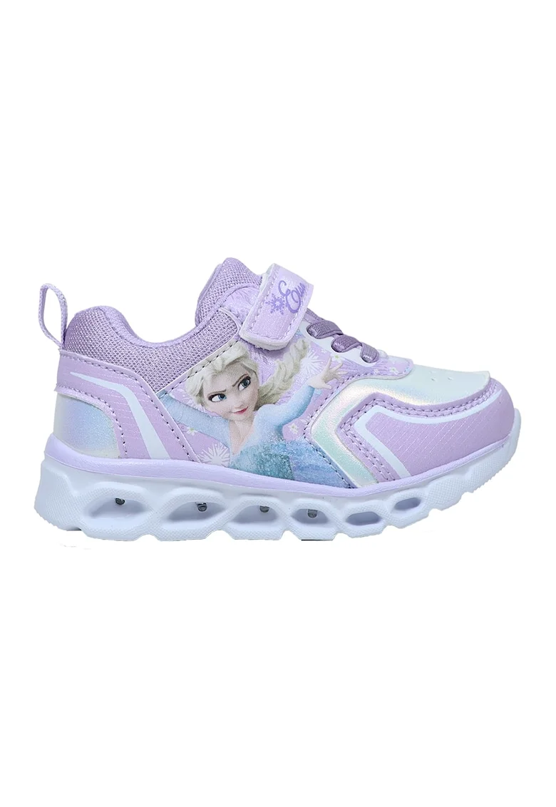 Pantofi sport cu model si LED-uri, Lila/Albastru glaciar/Argintiu