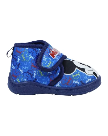 Pantofi cu velcro si Mickey Mouse, Alb/Albastru