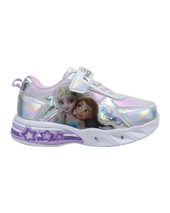Pantofi sport cu model si LED-uri, Lila/Argintiu