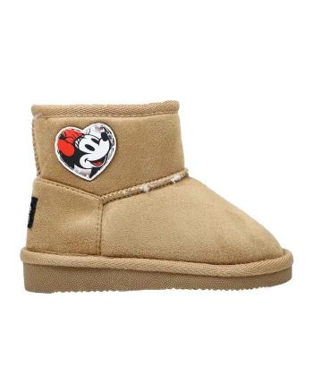 Ghete fara inchidere cu Minnie Mouse, Alb/Maro camel