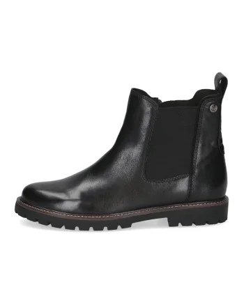 Ghete din piele cu model crocodil si segment din material textil, Negru