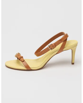 Sandale din piele Aurora, Galben pal/Caramel