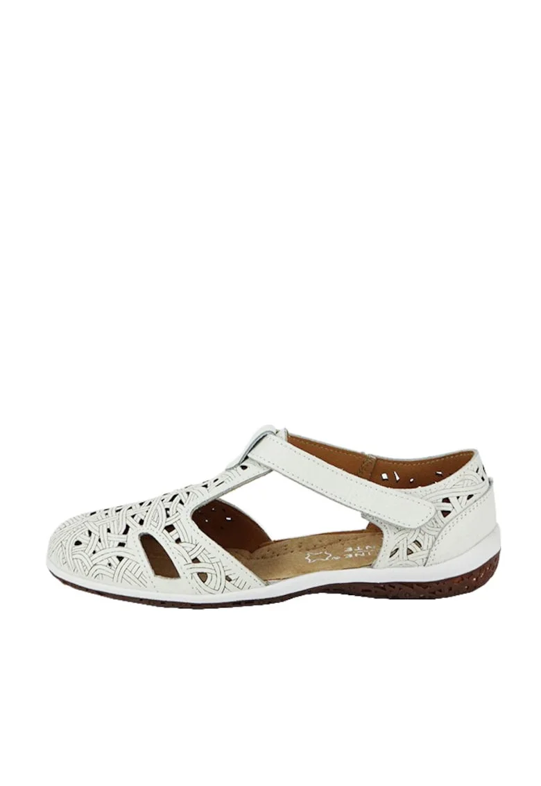 Balerini albi din piele naturala CXWL2118 M5 14833, Alb