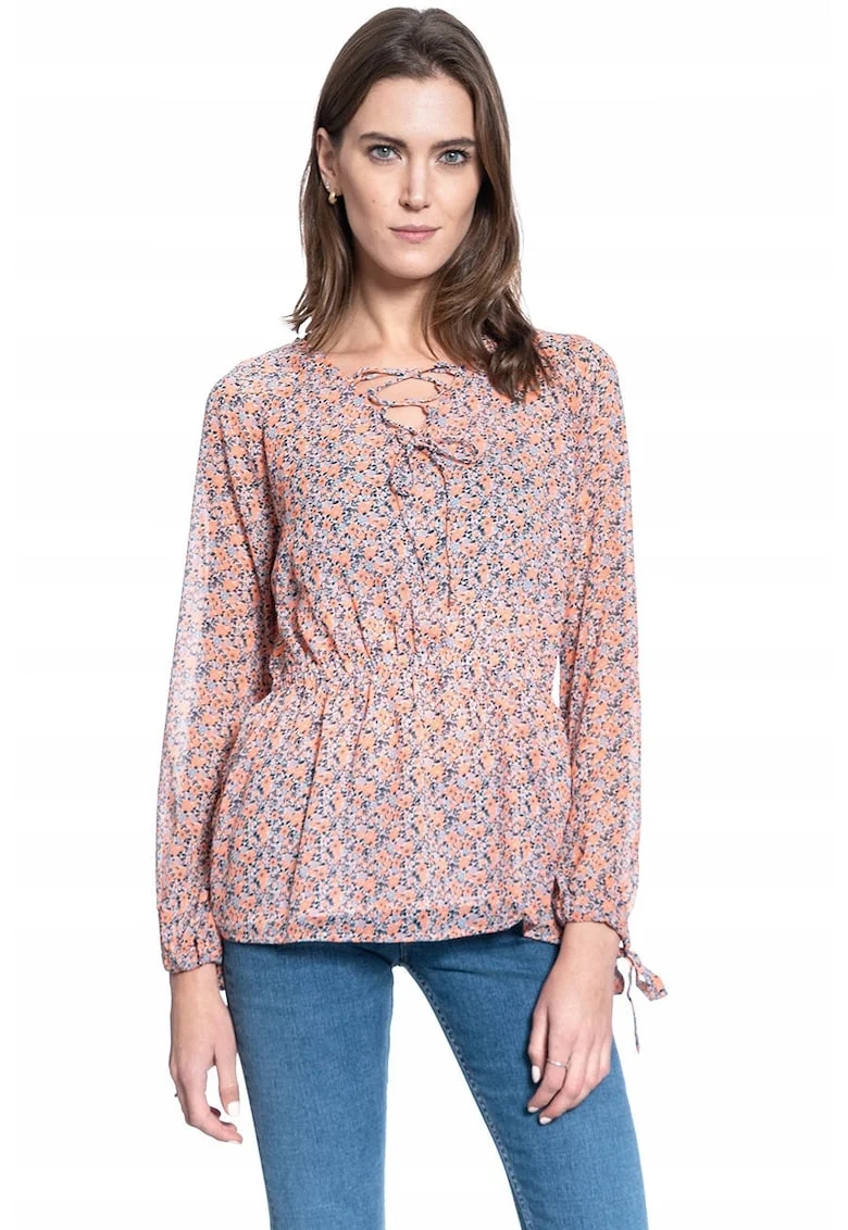 Bluza Dama,  Emma V Millefleurs, Croi Normal, Lejera, Legare, Maneci Lungi, Marime S, Multicolor