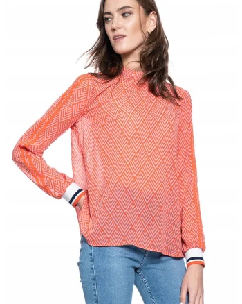 Bluza Dama,  Emily C Sporty, Croi Normal, 100% Bumbac, Fara Inchidere, Maneci Lungi, Marime S, Portocalie