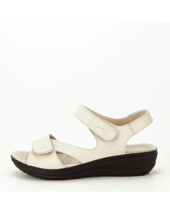 Sandale bej din piele naturala Sara 129 confort 15214, Bej