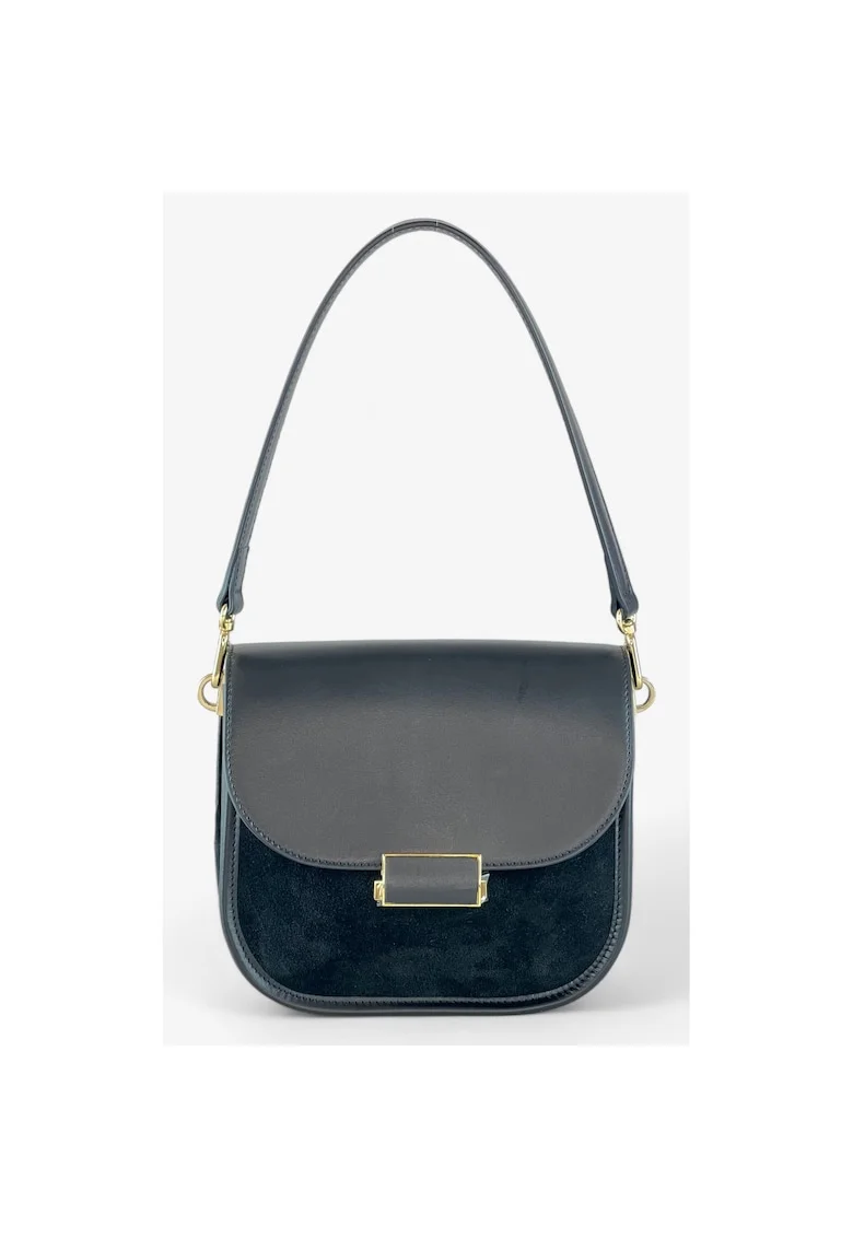 Alice geanta din piele, Negru, 15x18x10