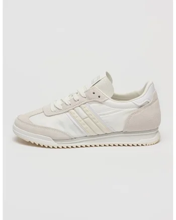 Pantofi sport cu insertii din piele intoarsa Retro Runner, Alb/Gri deschis
