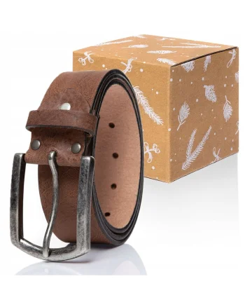 Curea Din Piele,  Sopo-Van1004B, 100% Piele Naturala, Culoare: Maro, Latime: 4,5 Cm, Lungime: 85 Cm, Maro,