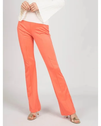 Pantaloni drepti cu talie inalta,