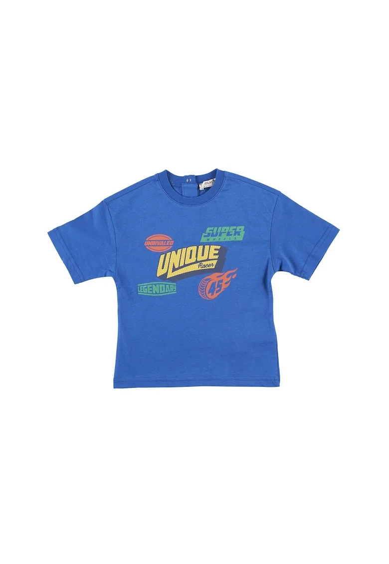 Tricou cu imprimeu  - Fast Wheels, Albastru Electric, pentru baietei, Albastru electric