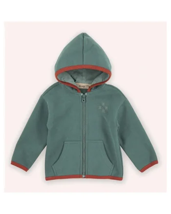 Hanorac gros din fleece, cu gluga si fermoar,  - Retro Journey, Verde, pentru baieti, Verde