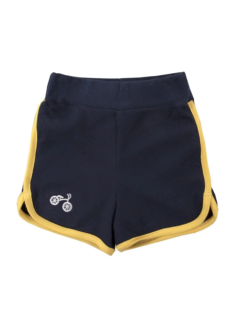Pantaloni scurti sport,  - Bike, Bleumarin cu dunga Galbena, pentru baieti - Bleumarin, Bleumarin