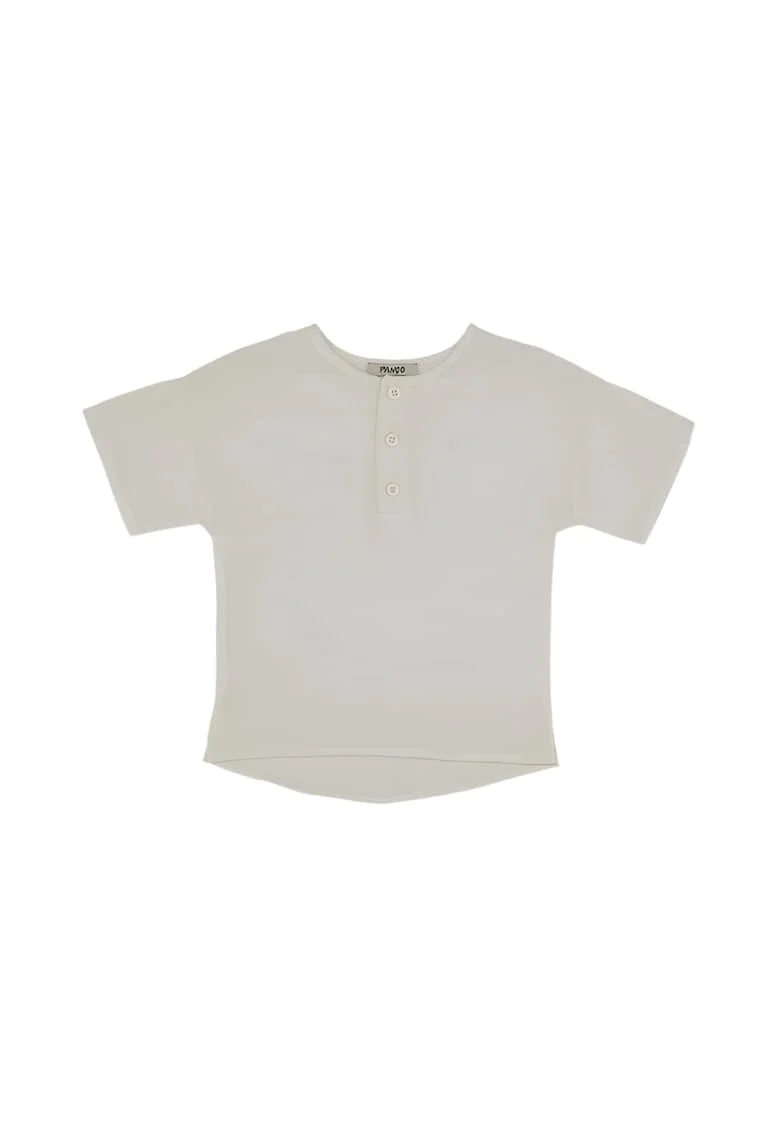 Tricou cu nasturi  - Zoey, Ecru, pentru baietei, Ecru