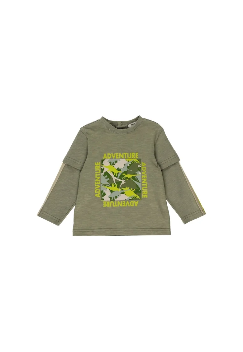 Bluza subtire cu maneca lunga,  - Dino Jungle, Verde Kaki, pentru baietei, Verde