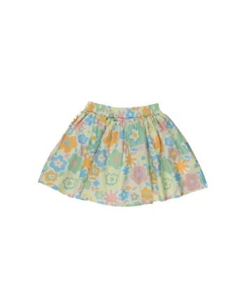 Fusta cu imprimeu floral  - Amelia, Verde cu flori multicolore, pentru fetite, Verde