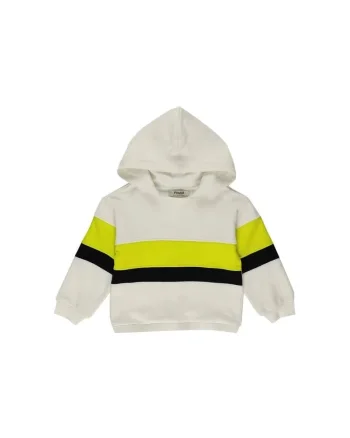 Hanorac cu gluga  - Elegant, Alb verde si negru, cu dungi, pentru baietei, Ecru