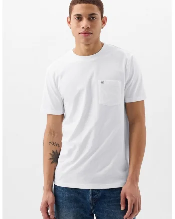Tricou de bumbac organic cu decolteu la baza gatului, Alb murdar