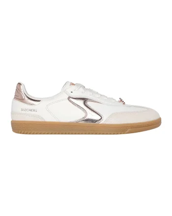 Pantofi sport de piele ecologica Hotshot, Alb/Auriu