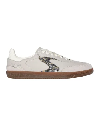 Pantofi sport Hotshot cu insertii de piele intoarsa, Maro taupe