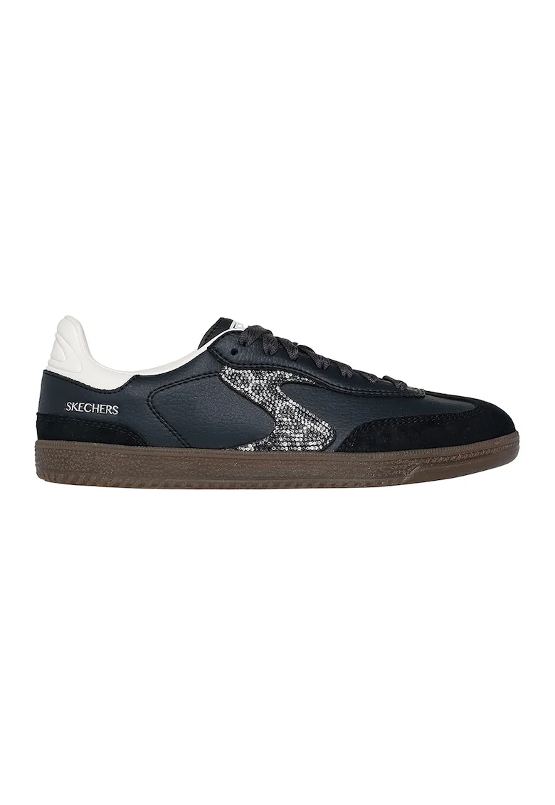 Pantofi sport Hotshot cu insertii de piele intoarsa, Alb/Negru/Bleumarin