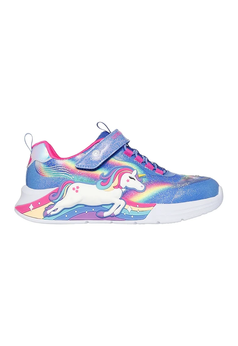 Pantofi sport Unicorn Chaser cu lumini, Roz deschis/Albastru deschis
