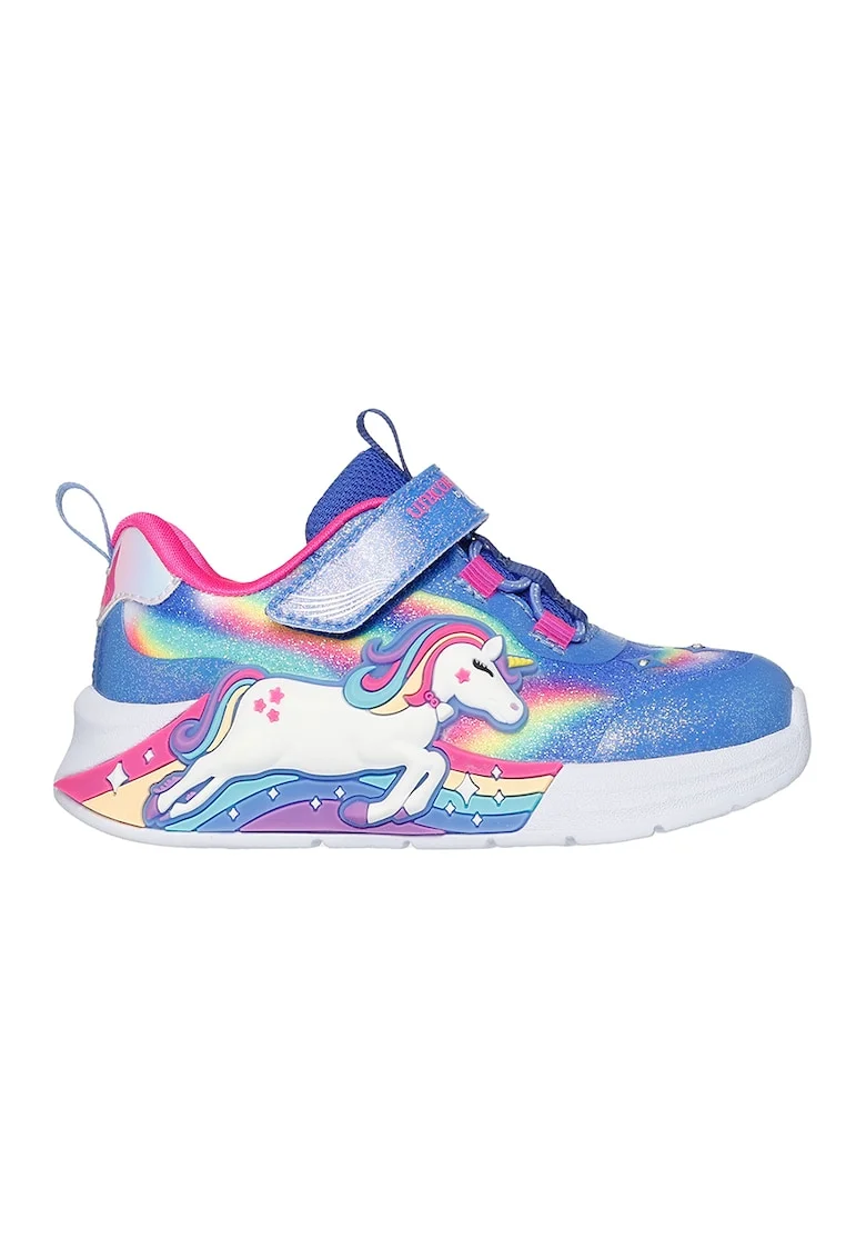 Pantofi sport Unicorn Chaser cu LED-uri, Roz deschis/Albastru deschis