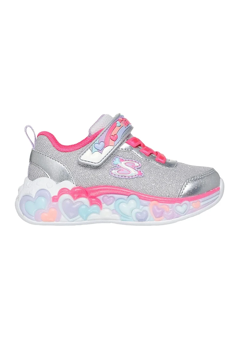 Pantofi sport S-Lights cu aspect stralucitor, Fucsia/Argintiu