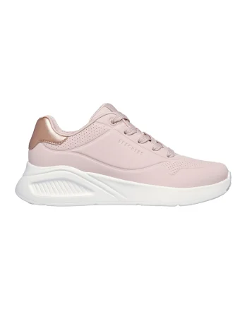 Pantofi sport Uno Lite - Shimmer Along cu garnituri cu aspect metalizat, Auriu/Roz pal