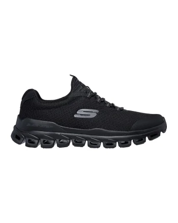 Pantofi sport din plasa cu logo Glide Step, Negru