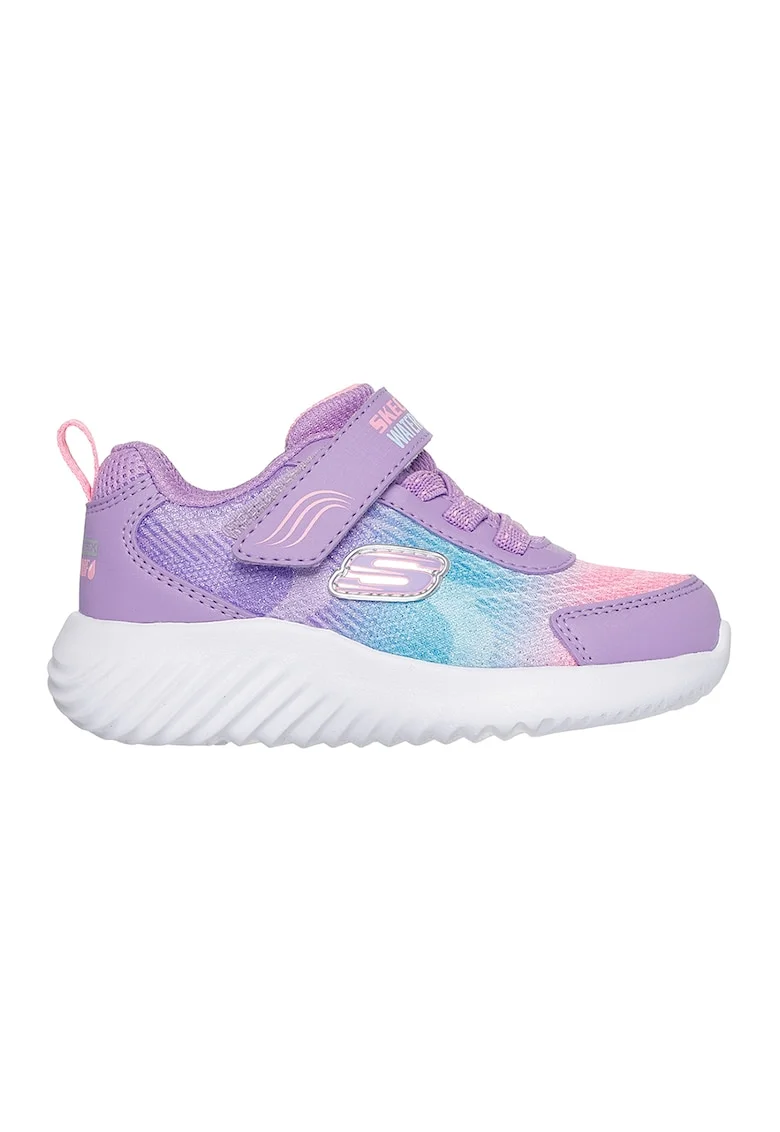 Pantofi sport Bounder cu velcro si insertii de piele ecologica, Roz deschis/Lila/Albastru deschis