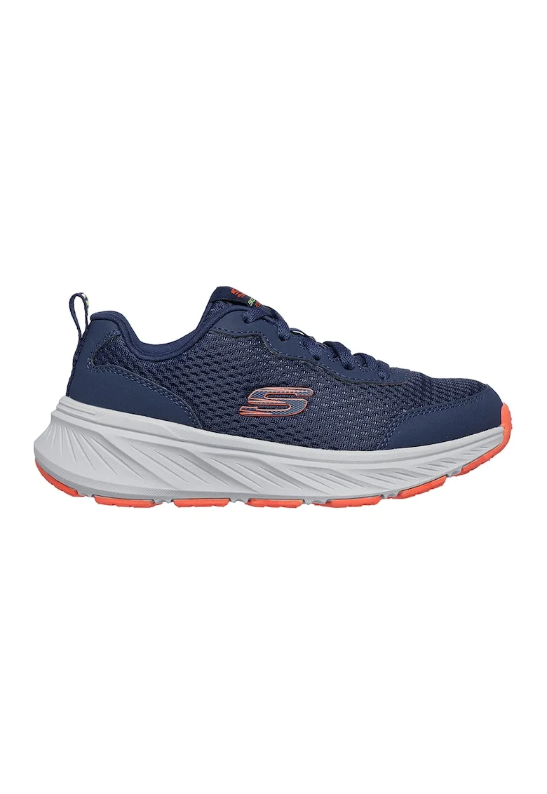 Pantofi sport Edgeride cu insertii de piele ecologica, Portocaliu mandarina/Bleumarin