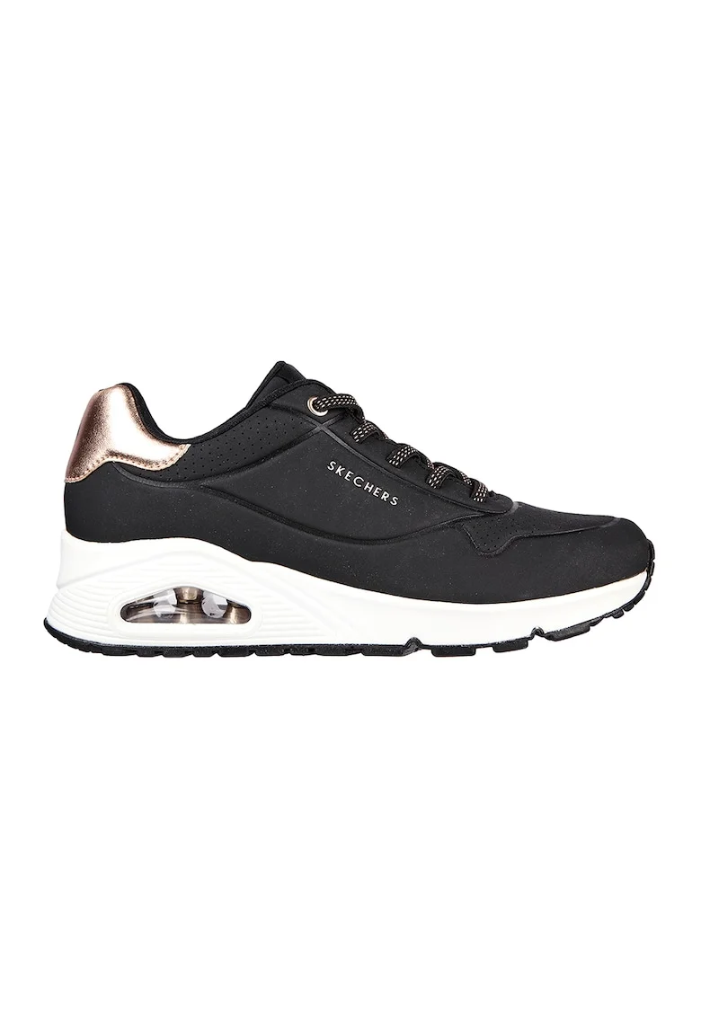 Pantofi sport de piele ecologica Uno Shimmer Away, Negru