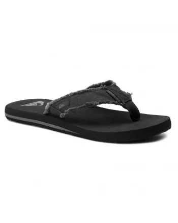 Slapi pentru barbati,  Cauciuc/Textil, Negru,