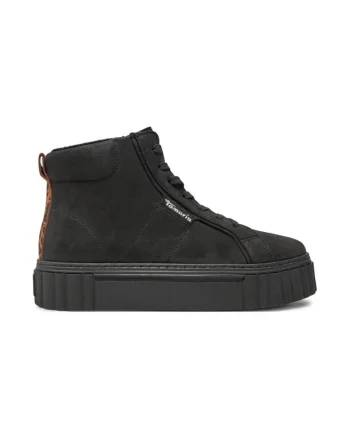 Botine dama,  304120, Piele naturala, Negru,