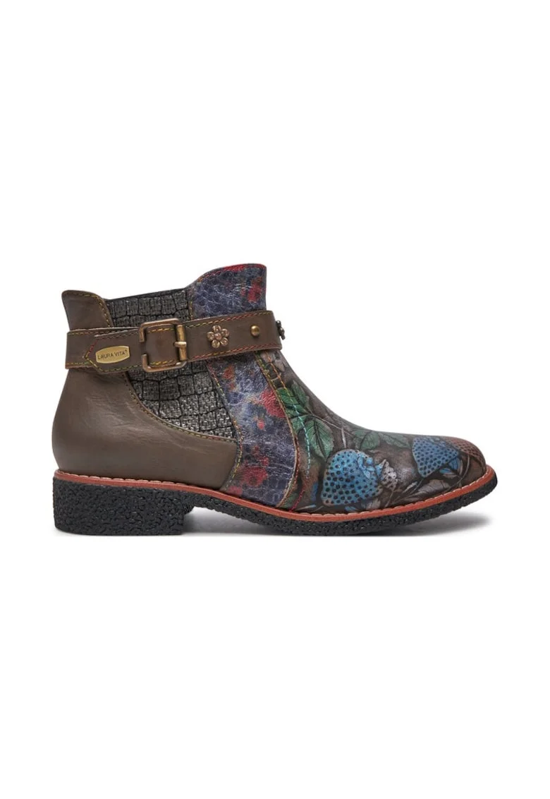Botine dama,  304356, Piele naturala, Maro,