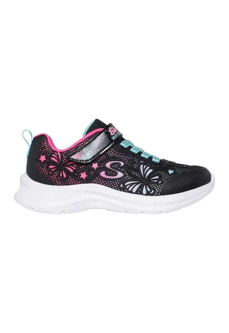 Pantofi sport Jumpsters 2.0 cu velcro si finisaj rezistent la apa, Negru/Fucsia/Albastru glaciar