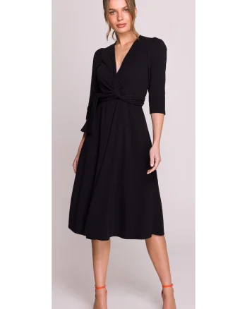Rochie cu impletitura,, Negru