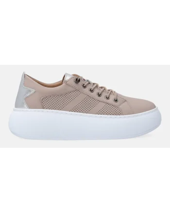 Pantofi sport scurti din piele cu platforma