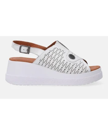 Sandale din piele wedge cu catarama