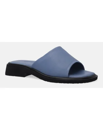 Papuci din piele cu toc jos