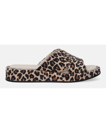Papuci din piele naturala cu animal print