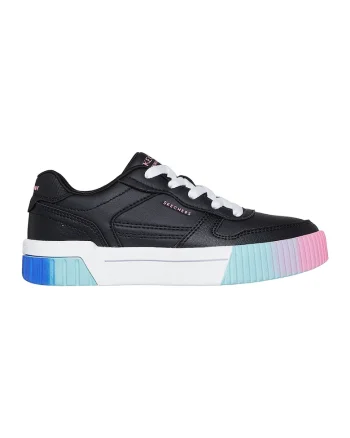 Pantofi sport Jade de piele ecologica cu platforma, Negru/Albastru royal/Alb optic