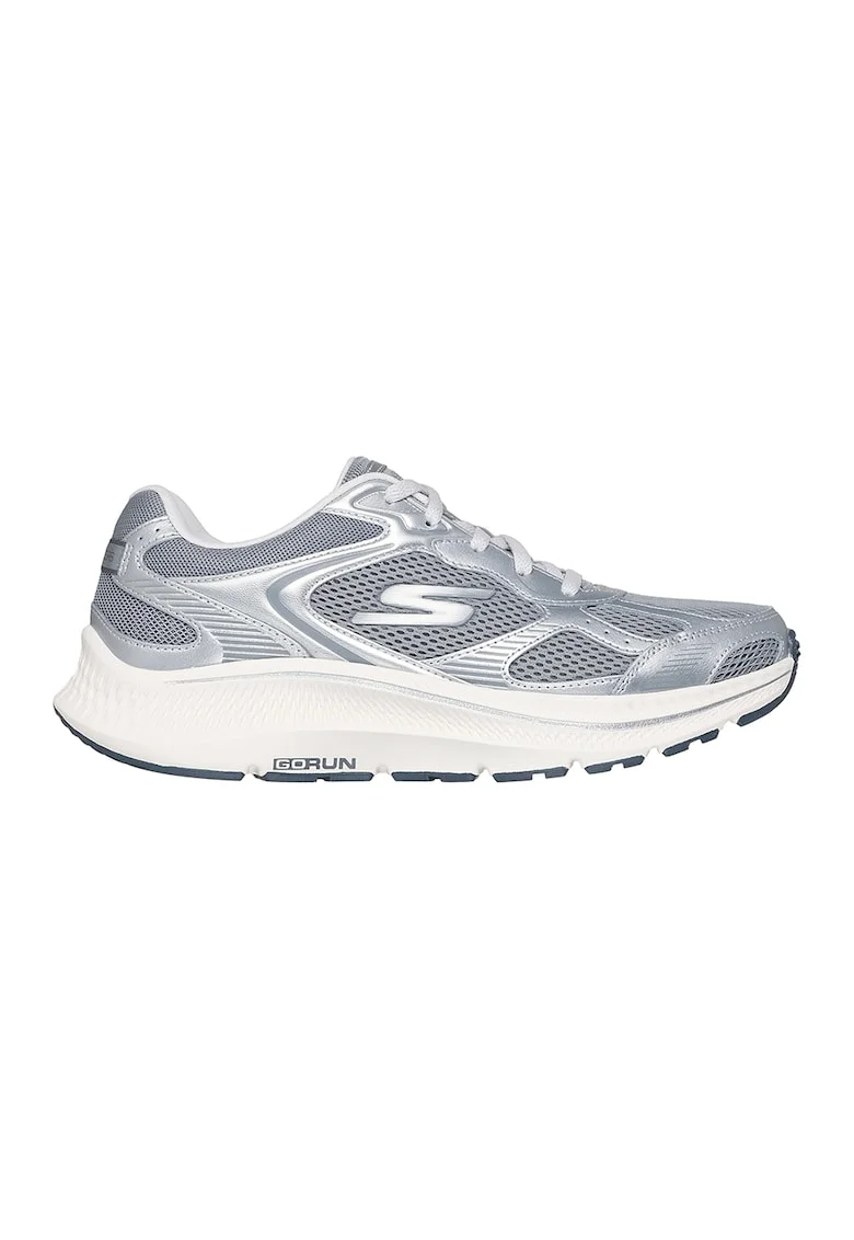 Pantofi sport Go Run Consistent 2.0- Volt cu garnituri de piele, Gri deschis/Alb murdar/Argintiu