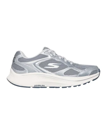 Pantofi sport Go Run Consistent 2.0- Volt cu garnituri de piele, Gri deschis/Alb murdar/Argintiu